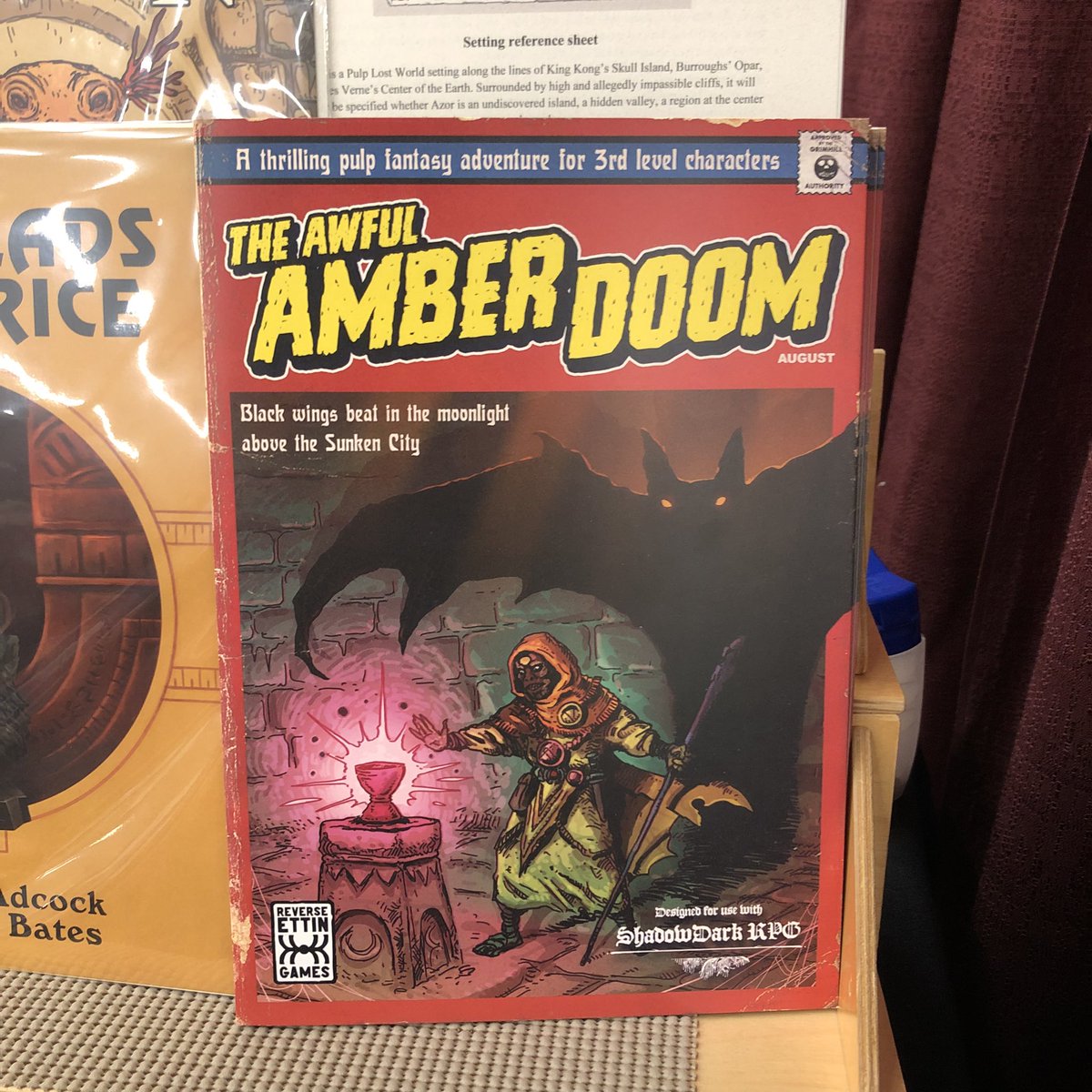 If you’re at <a href="/GaryCon/">Gary Con</a> this weekend, stop by booth #164 (Forge of Ice) to grab a print copy of our #Shadowdark adventure, “The Awful Amber Doom”!

If you’re not, our PDF’s are on sale for the whole weekend! Half off!

itch.io/s/150048/garyc…