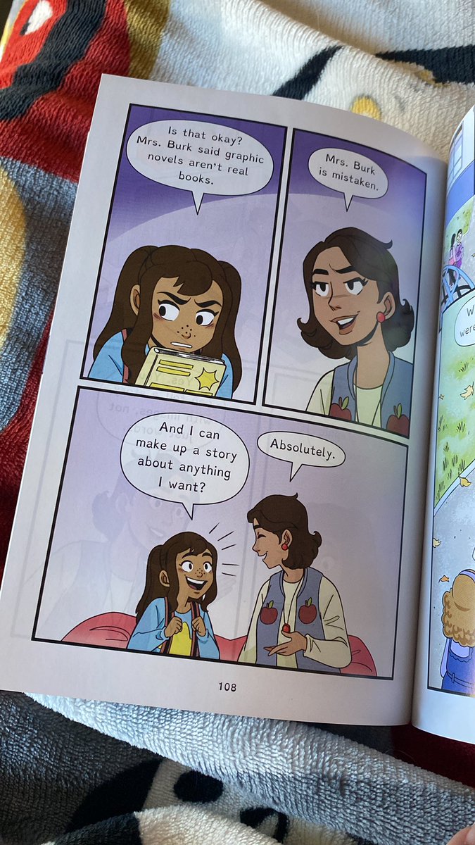 lori_huntsman's tweet photo. My morning therapy…homemade latte and reading Mixed-Up by @kamigarcia 💜 We all need a supportive crew. I wanna be the teacher that’s making a difference in my learners lives. Filling my shelves with #graphicnovels is one way 📚 #dyslexia #LearningDifferences #RetrainYourBrain https://t.co/uTFKohwpms