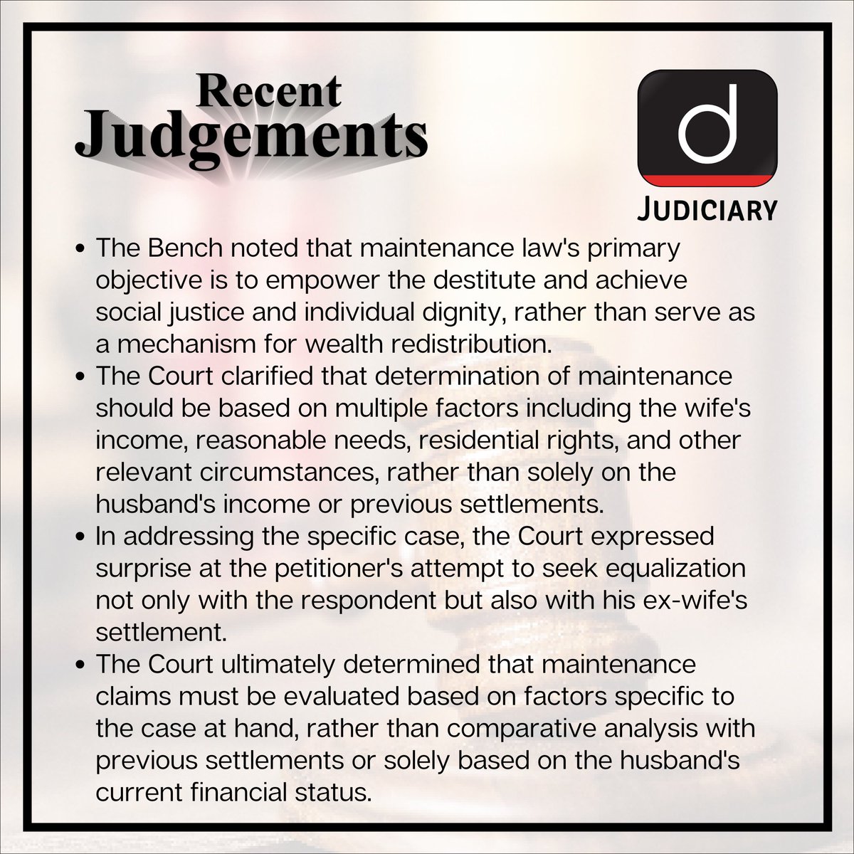 Law_Drishti's tweet image. Let’s look at these #RecentJudgments shedding light on #Justice in action.
.
Check our website: drishti.xyz/website-Judici…
.
#RecentJudgment #SupremeCourt #RecentNews #CurrentAffairs #Constitution #India #Court #LegalUpdates #IndianLaw #DrishtiJudiciary #TeamDrishti
