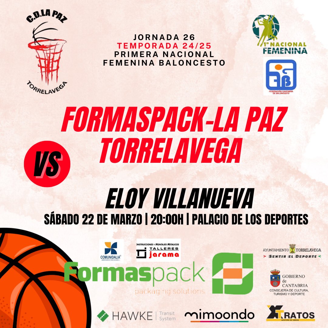 🏀| Para esta nueva jornada nos desplazamos a Santander para disputar un partidazo💪

🆚 @bskteloyvillanueva 
⏰| 20:00H
📍|Palacio de los deportes de Santander

¡MUCHA SUERTE!💪🏀❤️

#BaloncestoTorrelavega
#SomosLaPaz