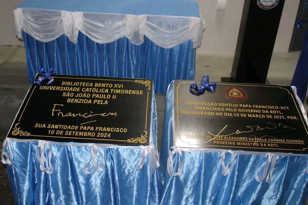 FFspdd's tweet image. Cerimónia inauguração ba instalação edifício Papa Francisco, no, celebração konaba classificação “A” hosi Acreditação Institucional, Universidade Católica Timorense (UCT) São João Paulo II (iha loron São José, 19 março 2025).