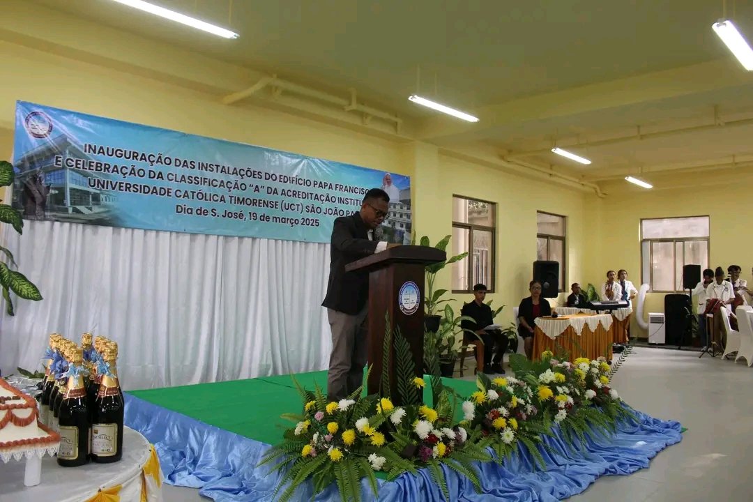 FFspdd's tweet image. Cerimónia inauguração ba instalação edifício Papa Francisco, no, celebração konaba classificação “A” hosi Acreditação Institucional, Universidade Católica Timorense (UCT) São João Paulo II (iha loron São José, 19 março 2025).