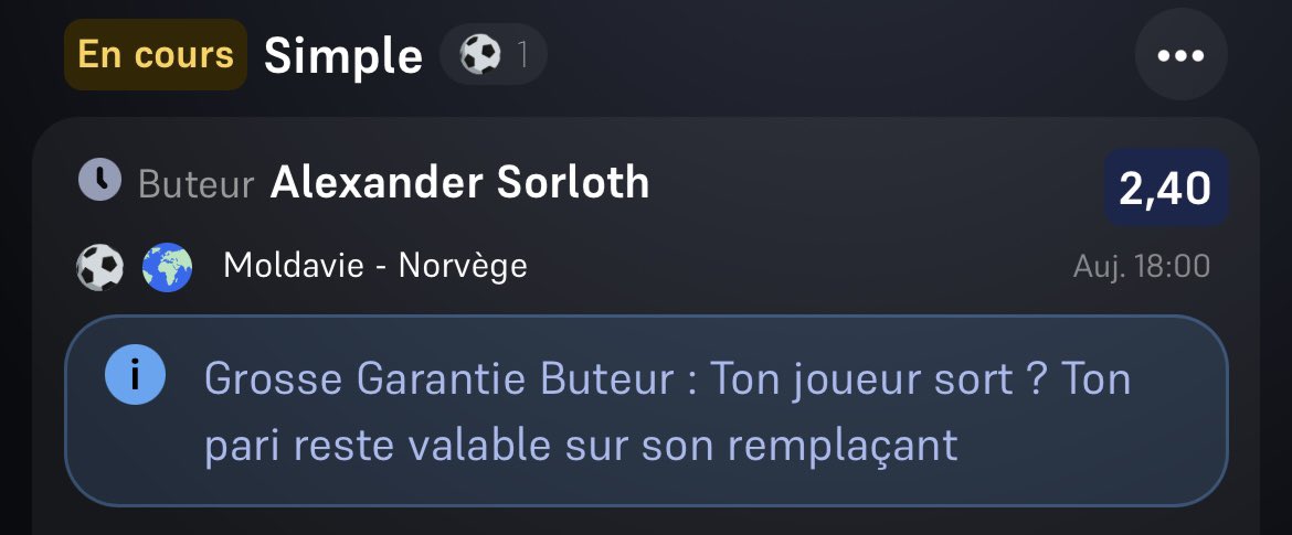 BetWithAirOne94's tweet photo. Confiance du jour #1

Possiblement la seul confiance du jour pas trop inspirée à première vue. 

On part sur le match de la Norvège avec Sorloth 

3/7 global.

Petit like si vous suivez ! https://t.co/3AoIxsDT1v