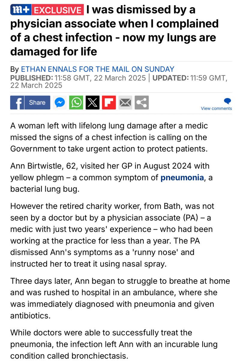 General practice is full of high risk patients. It takes 10 years to become a GP for a good reason.

However, we have physician associates with only 2 years of training seeing unwell patients. This should not be happening without strict safety regulations.

It’s time to stop.