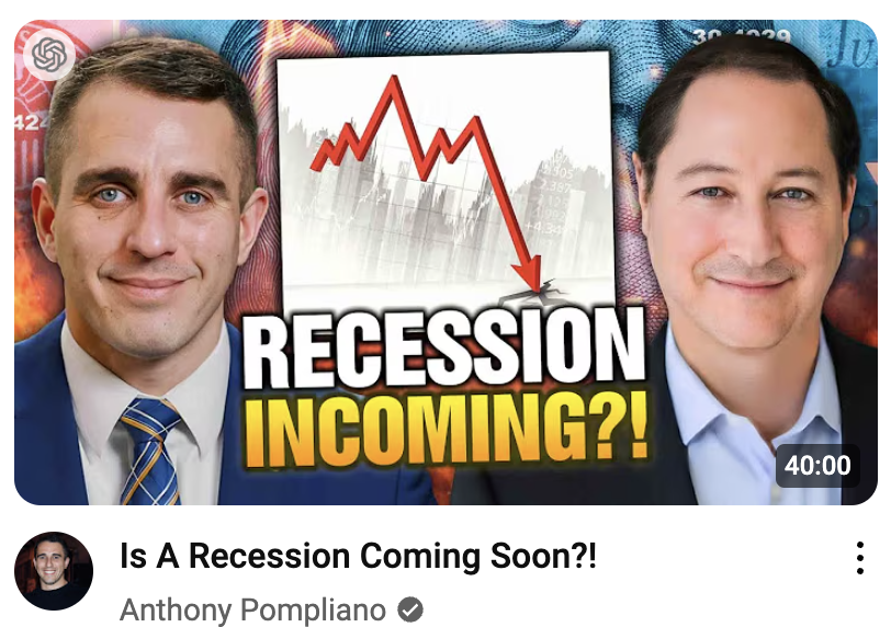 jvisserlabs's tweet photo. In this week's video Pomp and I cover tariffs, "transitory", panic and most importantly, the importance of humanoids NOW.
Is A Recession Coming Soon?! https://t.co/KPahZSMyHA via @YouTube https://t.co/4KFgLf9beu