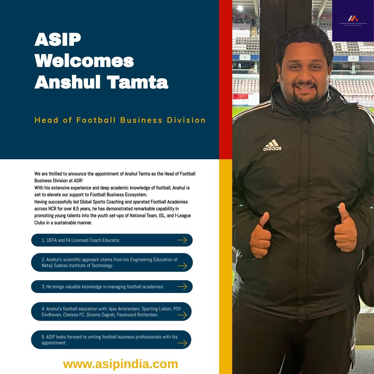 ASIPSportsIndia's tweet photo. Welcome to Team ASIP! https://t.co/G6jXCncVfW