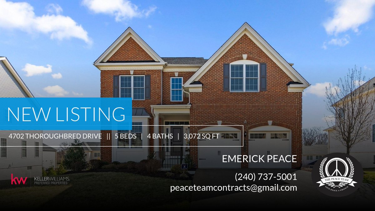EmerickPeace's tweet image. 📍 New Listing 📍 Take a look at this fantastic new property that just hit the market located at 4702 Thoroughbred Drive in Upper Marlboro. Reach out here or at (240) 737-5001 for more information homeforsale.at/4702_THOROUGHB…