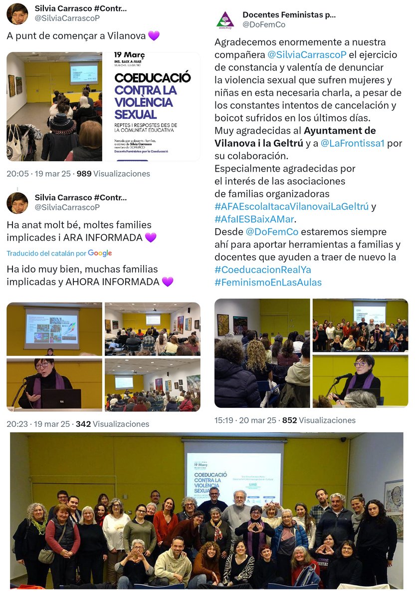 Lamentablemente el evento de Silvia Carrasco y DofemCo en un instituto público y de la mano del PSC se acabó celebrando. Otro más😔

Aún así, me gustaría agradecer de nuevo a <a href="/lesquerda_vng/">L’Esquerda🏳️‍🌈🏳️‍⚧️</a> y a <a href="/Bullangafem/">Bullanga Feminista</a> y a todas las personas que habéis peleado para intentar evitarlo💪