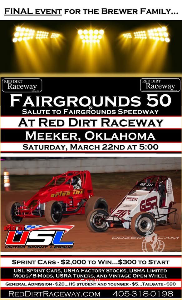 Red Dirt Raceway - Meeker, OK (@reddirtraceway) on Twitter photo Last race for the Brewer Family today <a href="/RedDirtRaceway/">Red Dirt Raceway - Meeker, OK</a>โฆ Come join us off your close! Last race for the Brewer Family today <a href="/RedDirtRaceway/">Red Dirt Raceway - Meeker, OK</a>โฆ Come join us off your close!