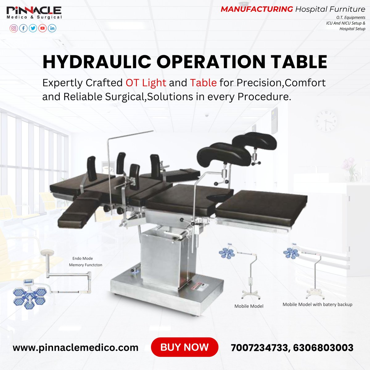 pinnaclemedico's tweet image. Hydraulic Operation Table (Pinnacle Medico &amp;amp; Surgical)
⚕️ Precision, Comfort &amp;amp; Reliability in Every Surgery!
Upgrade your Operation Theatre with our Hydraulic Operation Table 🏥

#SurgicalTable #HospitalFurniture #PinnacleMedico #MedicalEquipment #Surgery #HealthcareSolutions