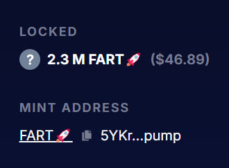 FartRocketonSOL's tweet photo. 2.3Million Dev Tokens LOCKED! 🚀🚨

FOR THE CULTURE 

$FART🚀

https://t.co/GubzCaamEv https://t.co/SMAUdvjqV5