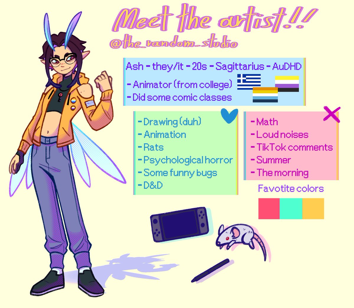 TheRandomStudi0's tweet image. Finally doing one of these‼️
So hello hi I'm Ash I'm studying to become an animator and specifically a Storyboarder! I love playing D&D, making silly animatics when I have the time and making so many OCs idk what to do with them
#art #digitalart #artist #meettheartists