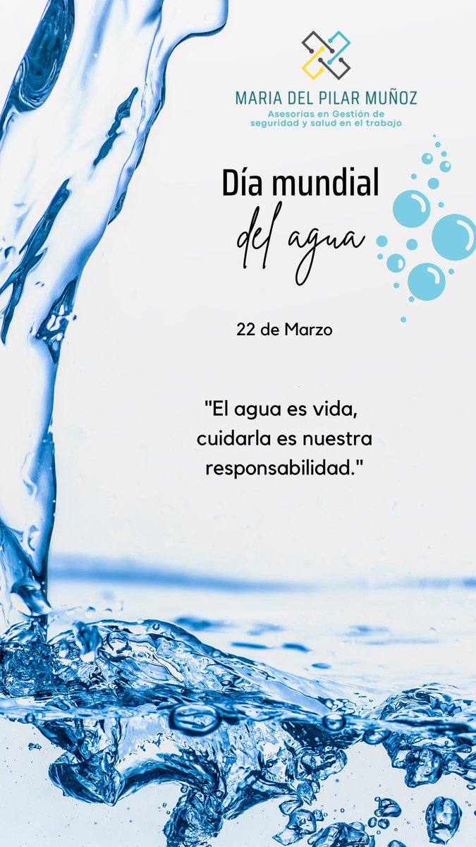 pilarmunoza's tweet photo. 💧🌍 Hoy celebramos el Día Mundial del Agua 🌍💧   Cada gota cuenta para nuestra salud y el planeta. 🌱

💡 Acciones simples que marcan la diferencia:

Hidrátate para cuidar tu bienestar.

Ahorra agua cerrando el grifo mientras no la uses.

Reutiliza siempre que sea posible. https://t.co/YFhyDny03h