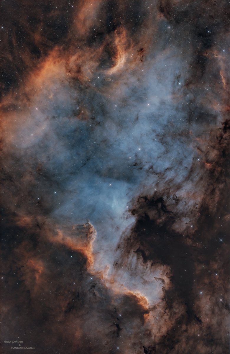 AstroOtus's tweet image. 🔭NGC7000-North America Nebula 🔭 An emission nebula in the Cygnus constellation at 1,700 ly away and 100 ly across, glowing due to the ionization of interstellar gas caused by radiation emitted by hot stars.
astrobin.com/full/qb8blw/D/
#Astrophotography #Space #Astronomy #Nebulae