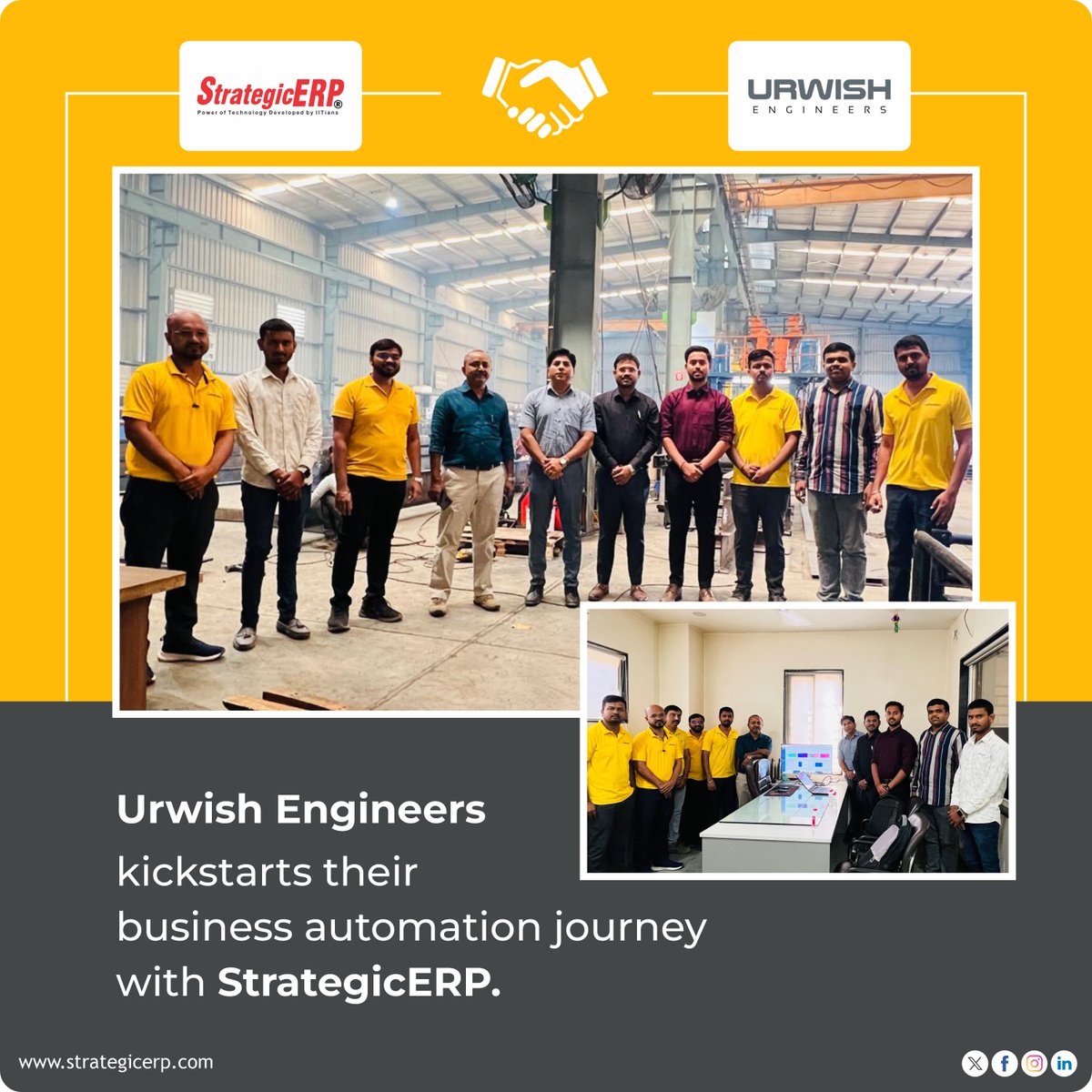 We are thrilled to welcome Urwish Engineers to the StrategicERP family, marking a major step forward in infrastructure automation!

Founded in 2005, Urwish Engineers is a leading manufacturer and supplier of Pre-engineered building systems, Prefabricated Structures, and Erection