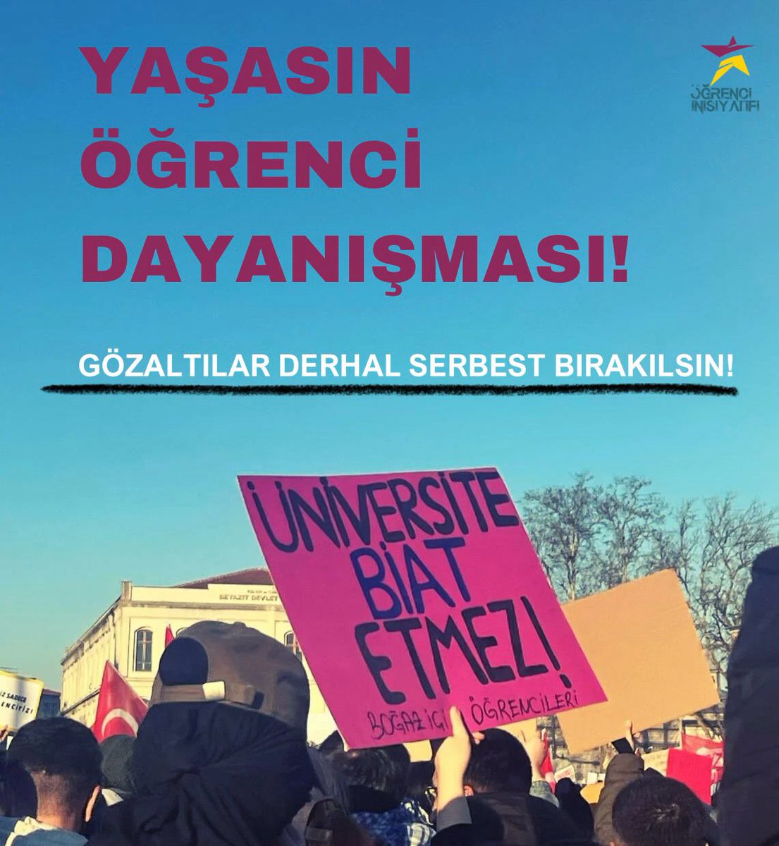 YAŞASIN ÖĞRENCİ DAYANIŞMASI

Dün gün boyu faşizmin kurumsallaşmasına direnen çok sayıda sıra arkadaşımız bu sabah ev baskınlarıyla, siyasi polisin saldırısıyla göz altına alındı!

GÖZALTILAR DERHAL SERBEST BIRAKILSIN!