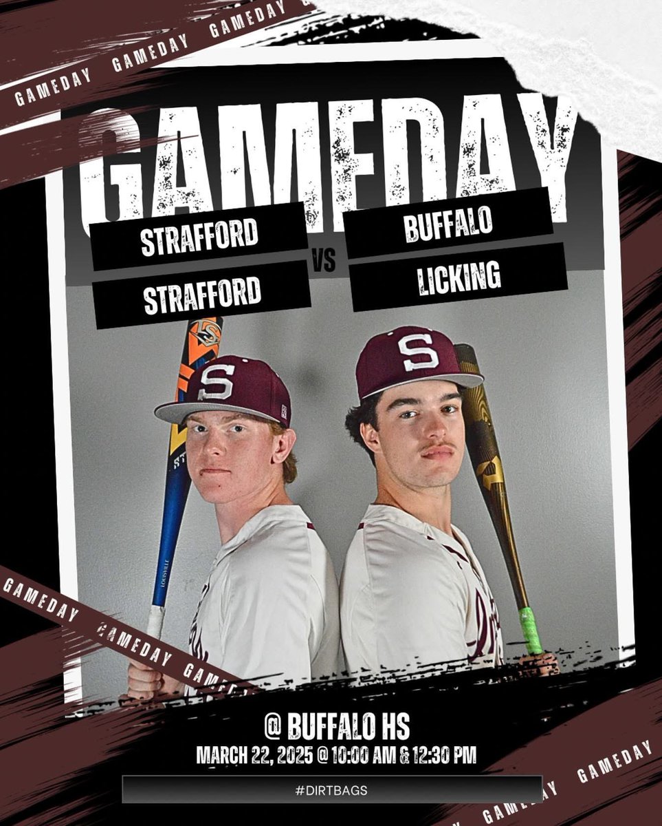 Gameday
🆚 Buffalo 10 am
🆚 Licking 12:30 pm
📍 Buffalo
#DIRTBAGS #theSTANDARD