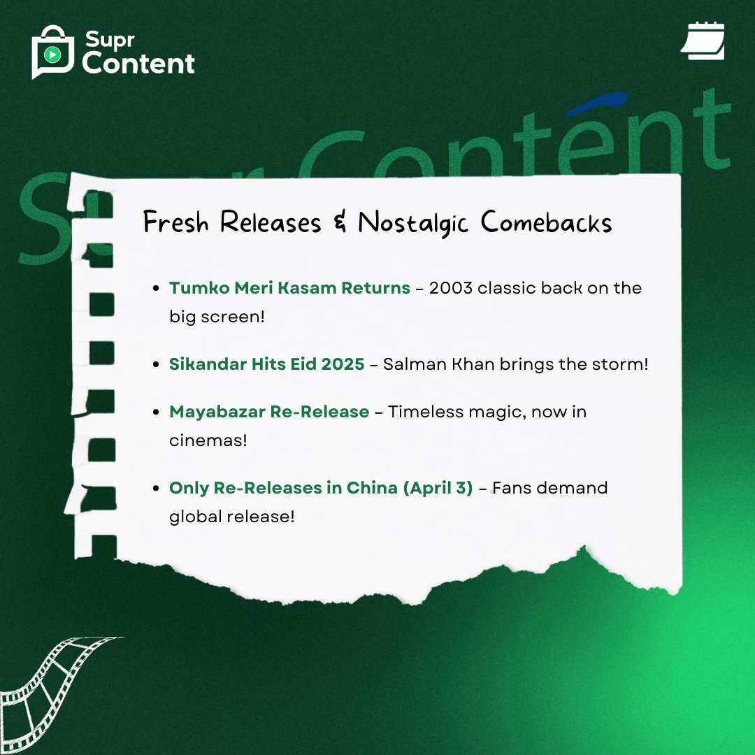 SuprContent's tweet photo. 🌀 Viral Screen Vibes Are HERE!

Comebacks. Trolls. Streaming Surprises.

#Salaar #SnowWhite #Sikandar #NeZha2 #TheOdyssey #Viduthalai2 #Khakee #Adolescence #IPL2025 #OTTTrends #StreamingNews #MovieTalks #Drama #SuprContent https://t.co/GGPkfesjmP