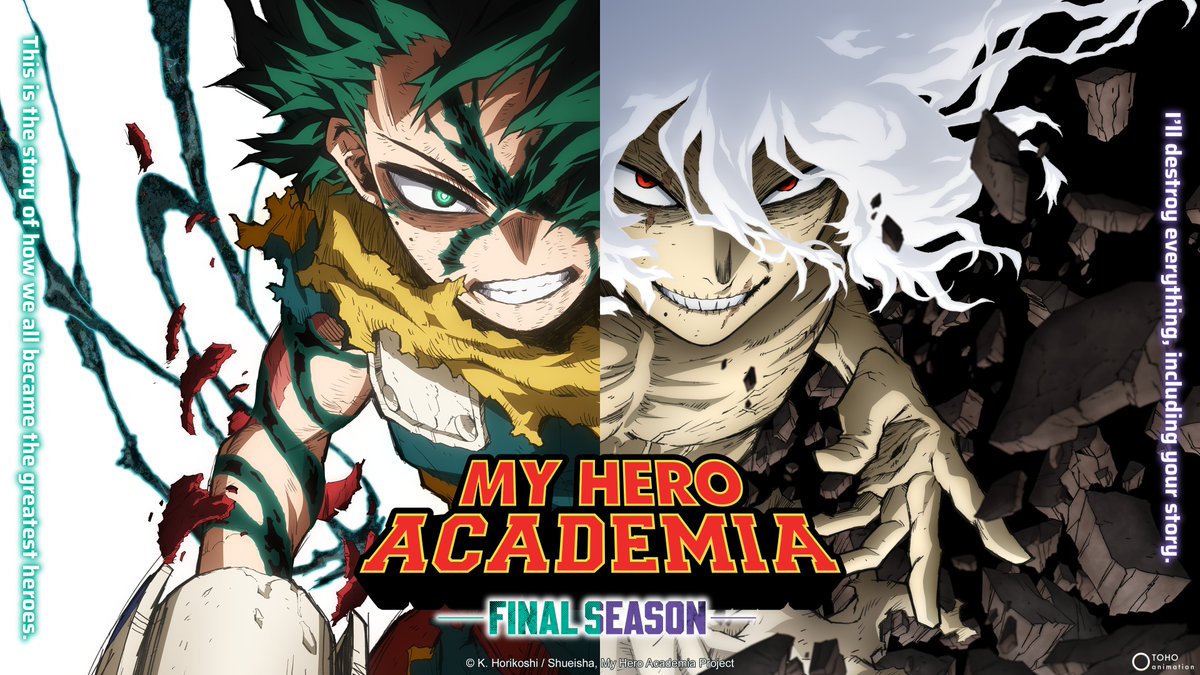 My Hero Academia TV Anime Final Season New Key Visual.  Series will start broadcasting in October 2025.