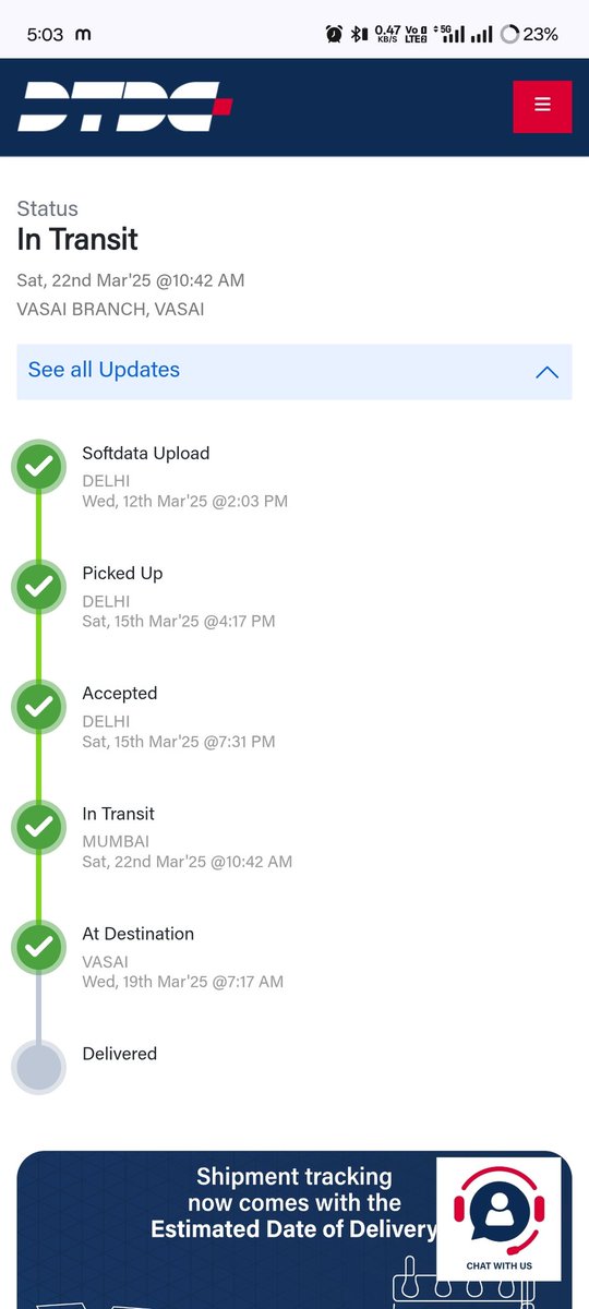 mr__mishra's tweet photo. @DTDCIndia worst service ever the I haven't received my parcel yet from the vendor this is the way to fool the order was delivered in vasai on 19th again Sent back to Mumbai now they are fooling that order will get delivered today whereas i haven't received any call #Shameful https://t.co/9z46x53DUY