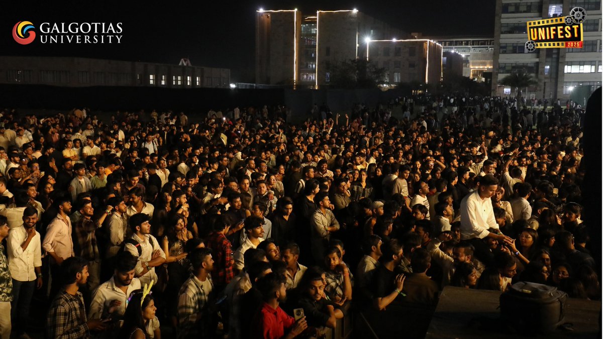 GalgotiasGU's tweet photo. Galgotias University Ignites UniFest 2025 with Electrifying Performance by Stebin Ben

Day one of UniFest 2025 at Galgotias University kicked off with a spectacular live performance by celebrity singer Stebin Ben, sending waves of excitement across the campus. A massive crowd gathered to witness the energy, music, and magic unfold on stage. With students singing along, cheering loud, and capturing every moment, the atmosphere was truly electric.

The passion and enthusiasm of the Galgotias student community turned the evening into a celebration of youth, talent, and unforgettable memories. UniFest 2025 has officially begun on a high note, promising even more spectacular moments ahead.

#GalgotiasUniversity #UniFest2025 #StebinBenLive #CampusVibes #StudentLife #LiveConcert #GalgotiasEvents #YouthEnergy #CollegeFest #GetYourselfPlaced