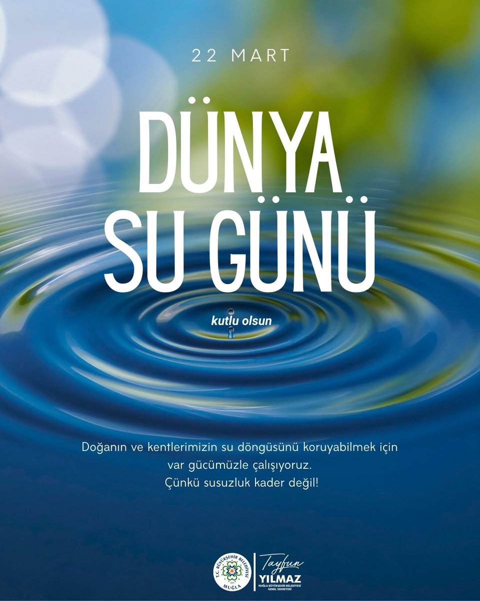 Doğanın ve kentlerimizin su döngüsünü koruyabilmek için var gücümüzle çalışıyoruz. 
Çünkü susuzluk kader değil!
#22MartDünyaSuGünü kutlu olsun.