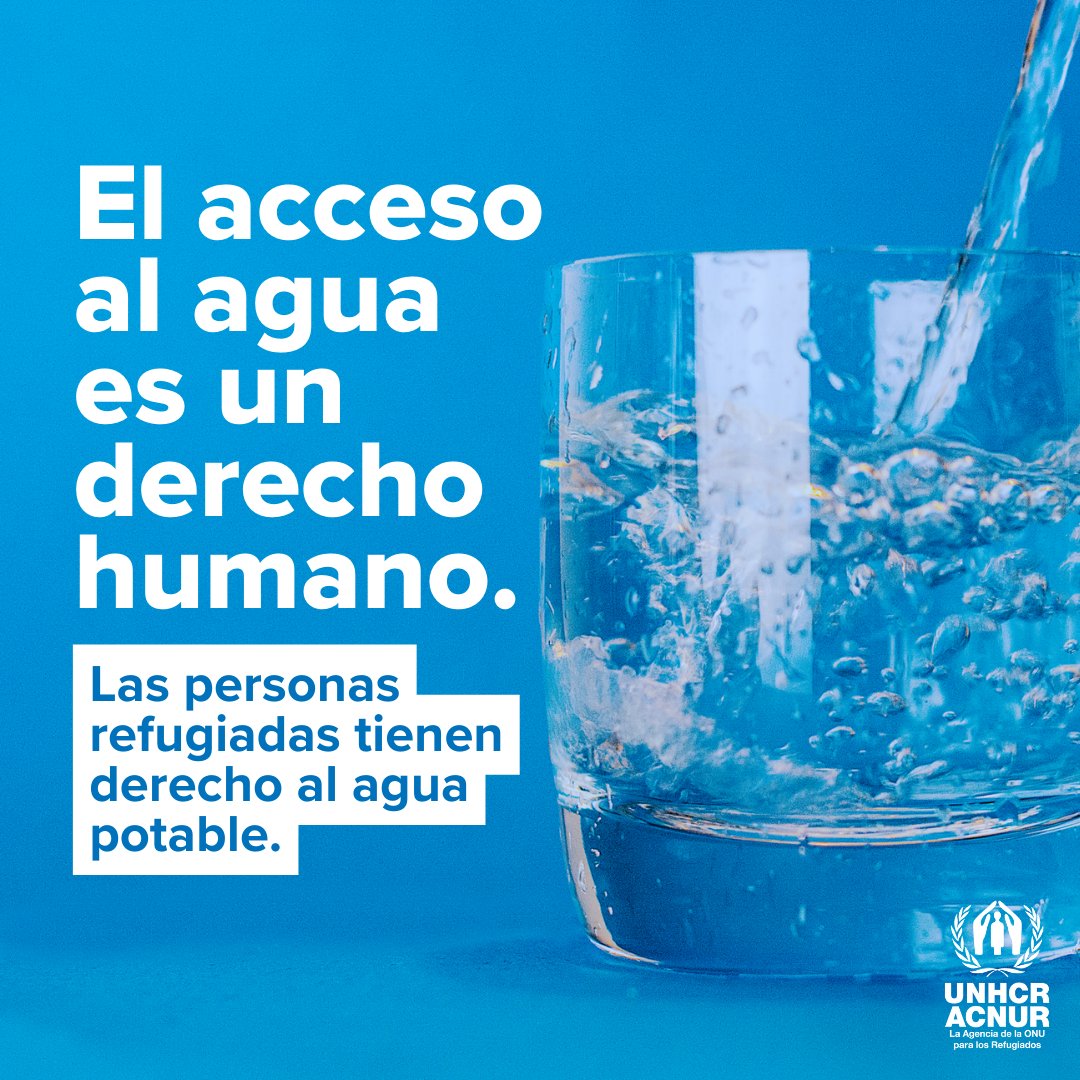 ACNURspain's tweet photo. En el #DíaMundialDelAgua, actuemos para garantizar que todas las personas, en todos los lugares, tengan acceso al agua potable.💙💧 https://t.co/YS6QP6gFwG