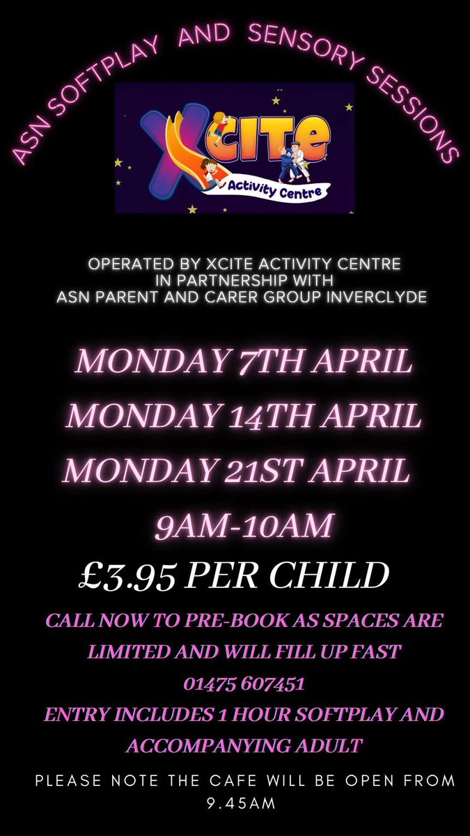 This Easter come along to an all inclusive relaxed environment and have some fun! As always our amazing friends at Xcite go above and beyond for our families. Pre booking is essential 🙂