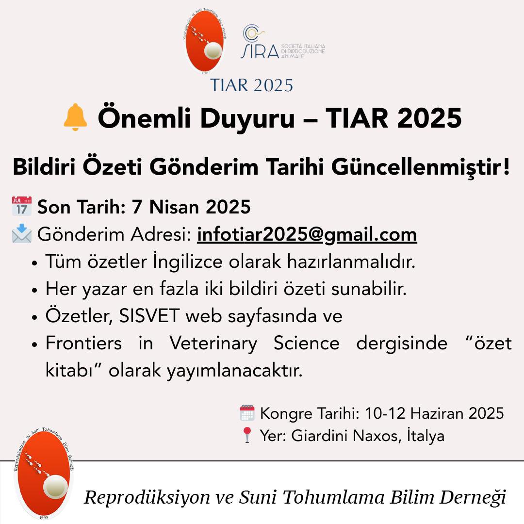 Reprodüksiyon ve Suni Tohumlama Bilim Derneği (@rstbilim) on Twitter photo 