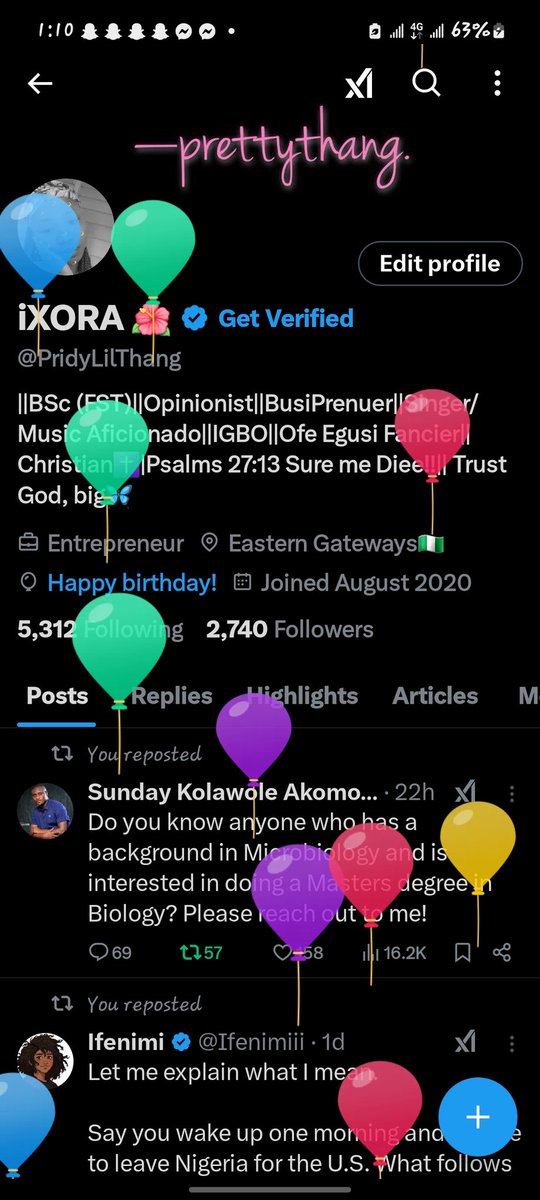 PridyLilThang's tweet photo. On behalf of myself and I, we are grateful to the giver and sustainer of life!

Happy Beauriful Birthday to meeee!!🙂‍↔️🎊🎂🥳🫶🏼 https://t.co/yENWNg0Xqv