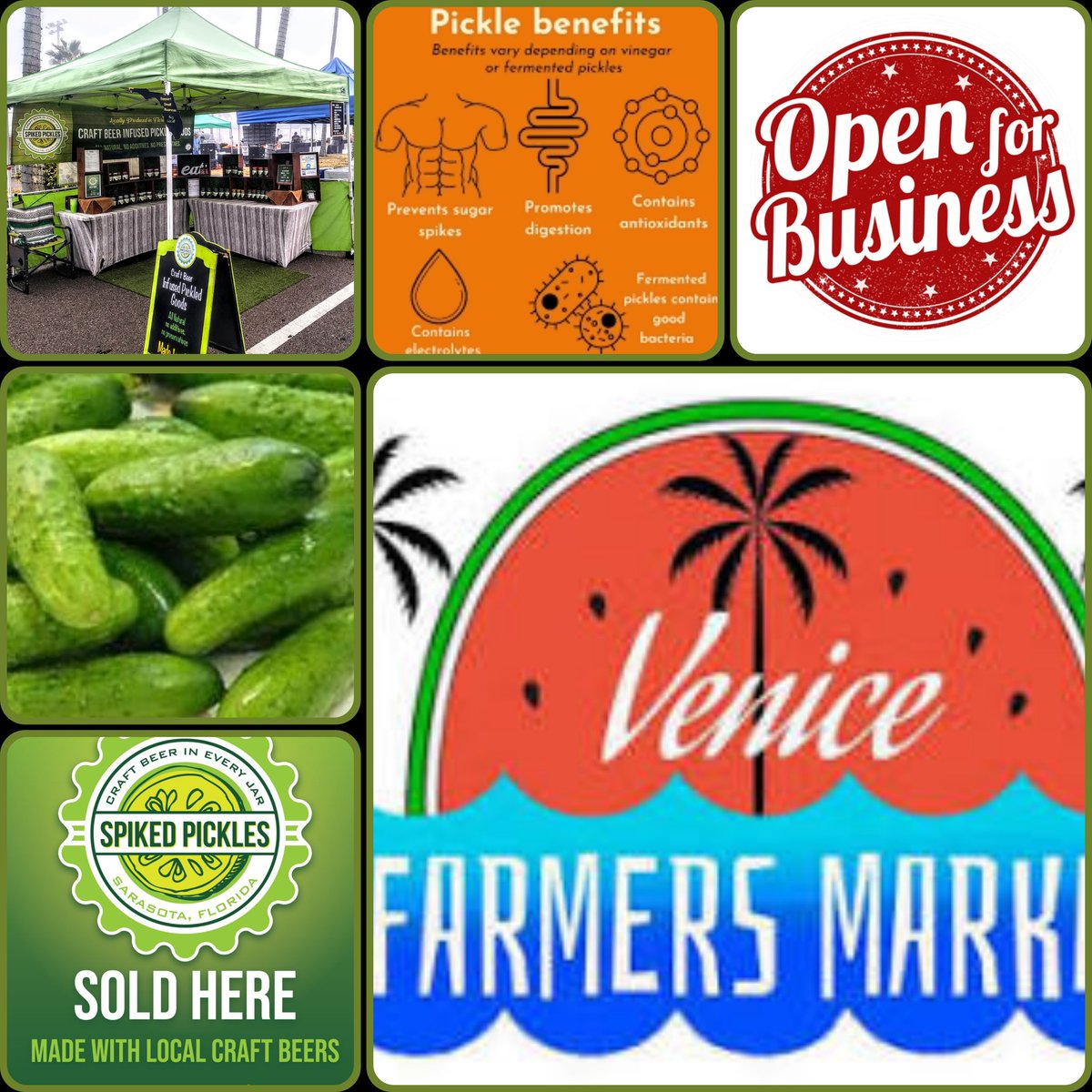 ChefChipEnglish's tweet image. Venice Farmers Market till 1pm. Today. Come enjoy the cool temps with a leisurely stroll through the market. ☀️🌬️☀️🌬️
Lots of variety of probiotic deliciousness. 
Be there or be 🔲. 🥒🥒🥒🥒
#pickles #craftbeer #FloridaBrewersGuild #FloridaBreweries
#allnatural #noadditives