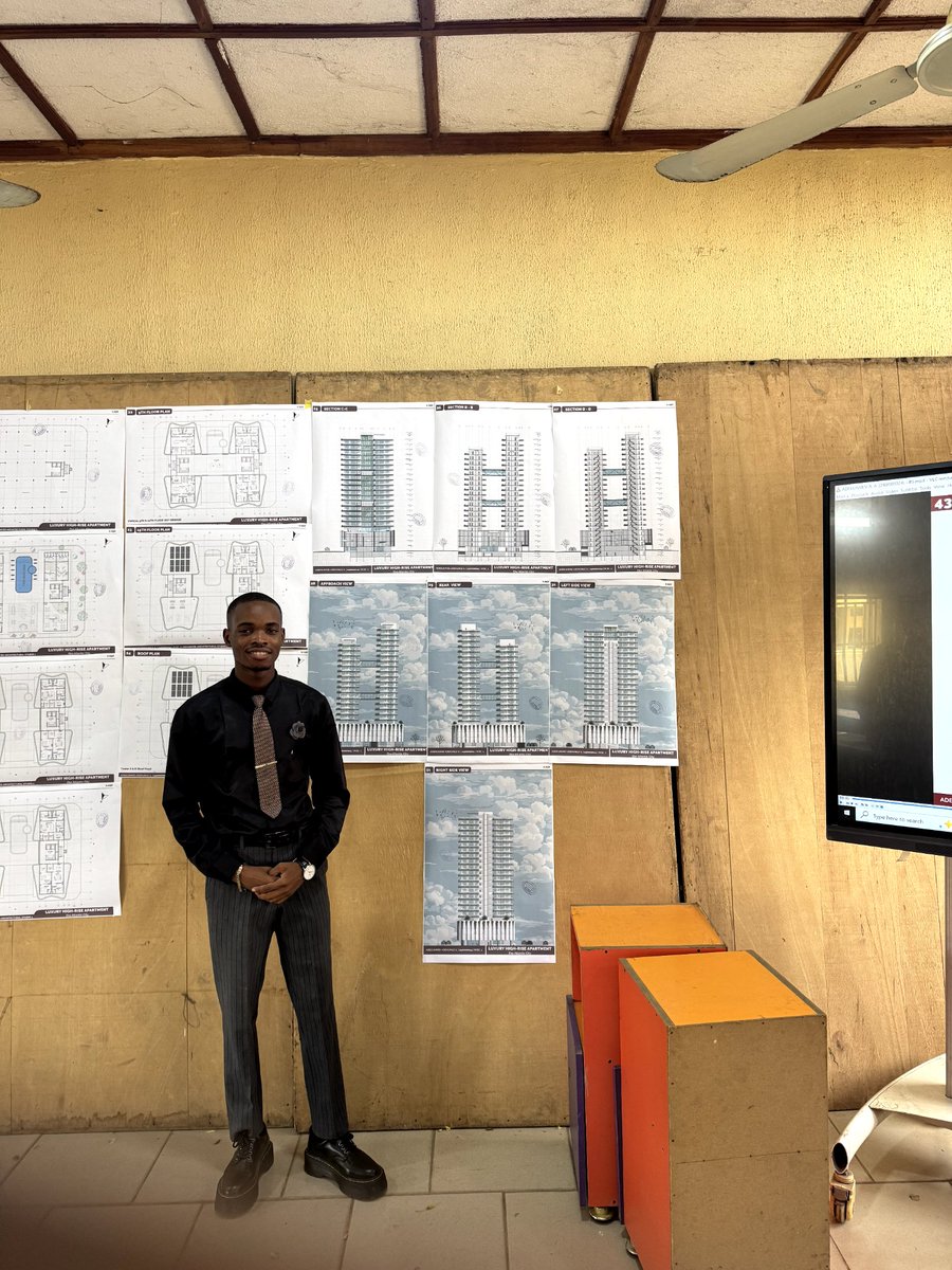 adekunmisi_aa's tweet photo. Had my first jury presentation in four years! ✨

I designed a residential high-rise featuring five housing typologies on each floor (studio, one-bedroom, two-bedroom, three-bedroom, and four-bedroom apartments) https://t.co/t5Qrj5Ub8F