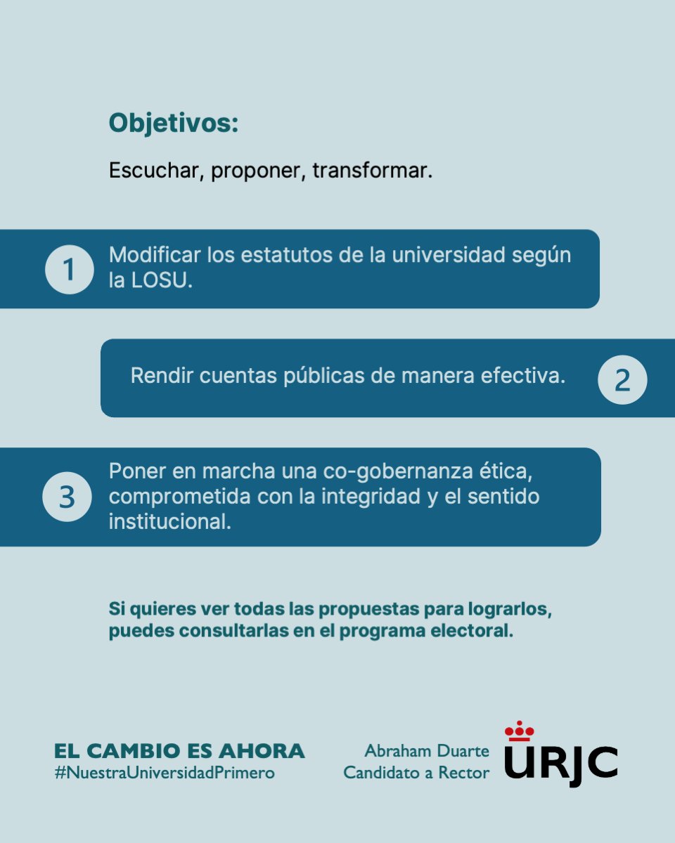 3⃣Os propongo 3 objetivos claros y sencillos con los que creo que podemos cambiar esta dinámica. Todas las medidas concretas las podéis consultar en abrahamduarte.es/programa/gober…
