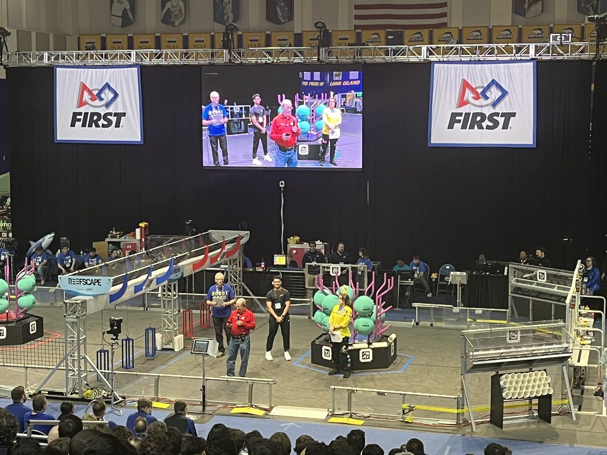 GYanovitz's tweet photo. Today I’m at @FIRSTLongIsland’s robotics competition at the Hofstra Mack Arena. Opening ceremonies is kicking off - stay tuned for live updates throughout the day! #stem #robotics #reefscape https://t.co/ihWEk3EWsy