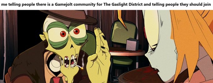 MasonThe_Artist's tweet photo. You should definitely join it!
https://t.co/Bcb9pNQO2g

#thegaslightdistrict #tgdtwt #SmilingDead #glitchproductions #Gamejolt #GJ #GameJoltCommunity #The_Gaslight_District https://t.co/hTQlsFblFV