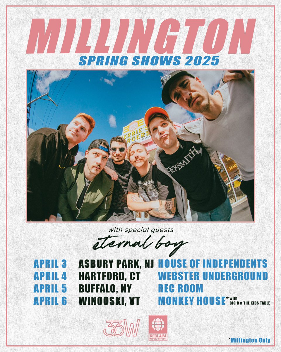 ☠️We’re back in a few weeks with Millington! Hitting a few spots we’ve been to a few times so we hope to see familiar faces! 

📍Asbury Park, NJ
📍Hartford, CT
📍Buffalo, NY
 
🎟️: eternalboymusic.com