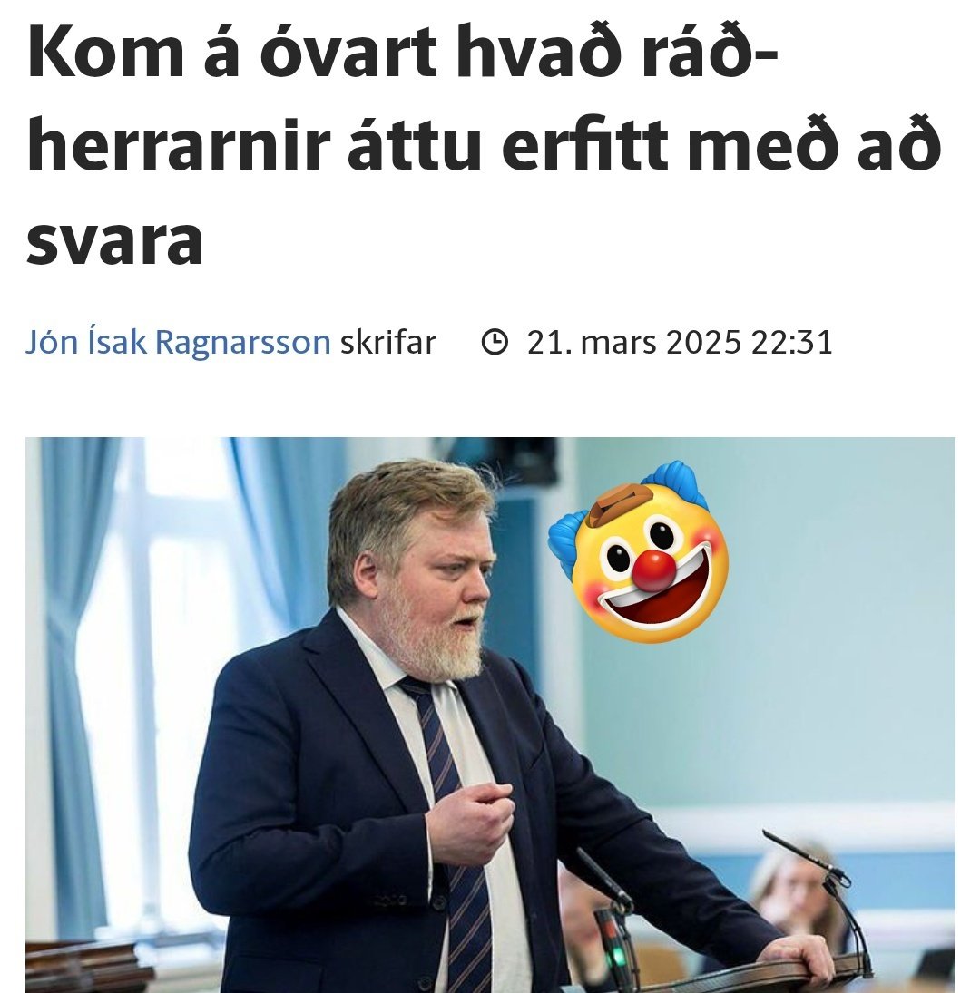Íhaldsmenn eru ekki endilega heimskir, en flestir heimskingjar eru íhaldsmenn..🤡

....