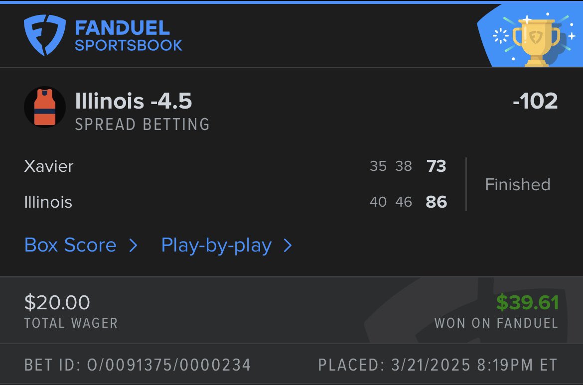 Illinois -4.5 cashes with ease ✅

Final: 86-73
Never in doubt.

$20 to $39.61
Another smart play locked in.

Plays like this drop daily for the squad.
$10/month — limited spots.

Winible.com/groklocks