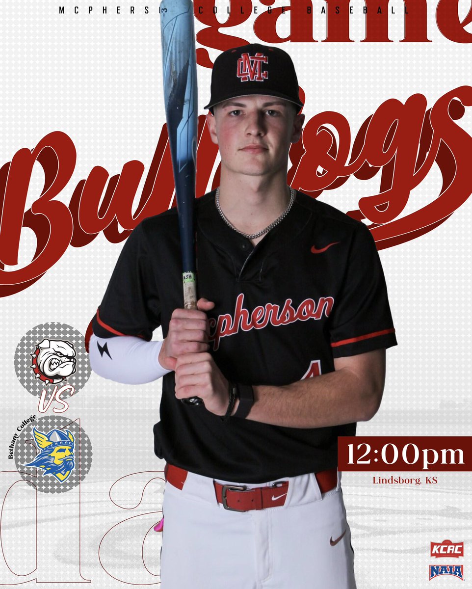 BSB | Double header day against the Swedes‼️

🆚 Bethany College
⏰ 12pm
📍 Lindsborg, KS
📺 kcacnetwork.com/mcpherson/

#bulldogpride