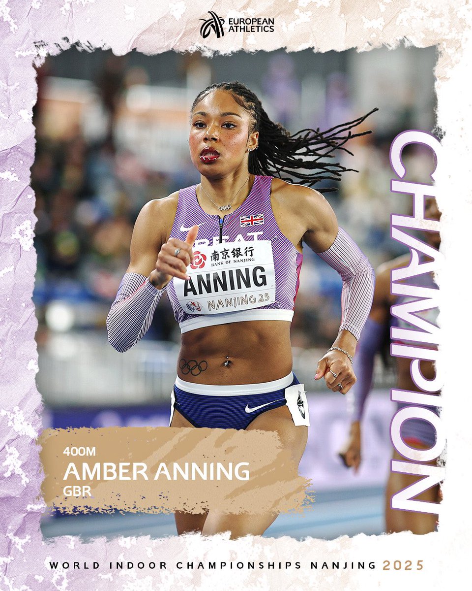 What a race! 🤯🔥

Amber Anning 🇬🇧 battles to world indoor 400m gold in Nanjing in 50.60!

#WorldIndoorChamps