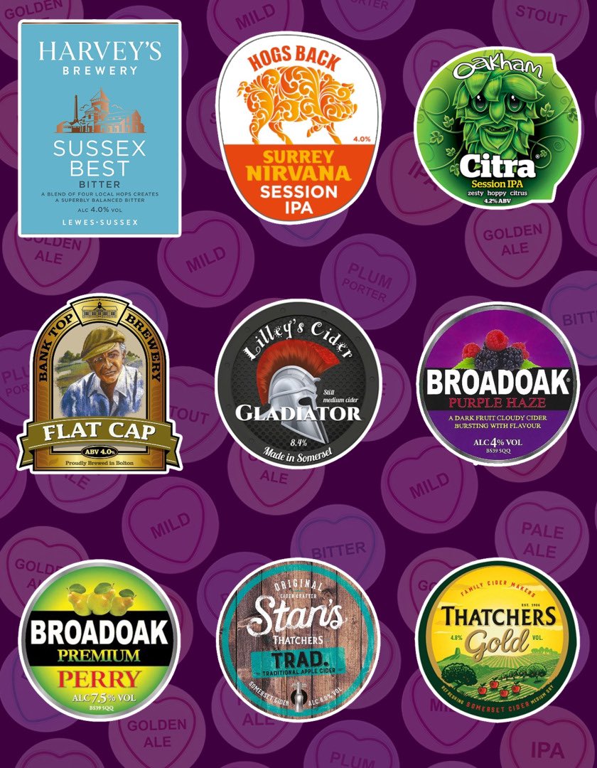 Beer Board: goo.gl/wdNYZ8
<a href="/Harveys1790/">Harvey's Brewery</a> <a href="/HogsBackBrewery/">Hogs Back Brewery</a> <a href="/OakhamAles/">Oakham Ales</a> <a href="/BankTopBrewery/">Bank Top Brewery</a> <a href="/lilleyscider/">Lilley's Cider</a> <a href="/FetchTheDrinks/">Fetch The Drinks</a> <a href="/thatchers_cider/">Thatchers</a> 
#RealAleFinder