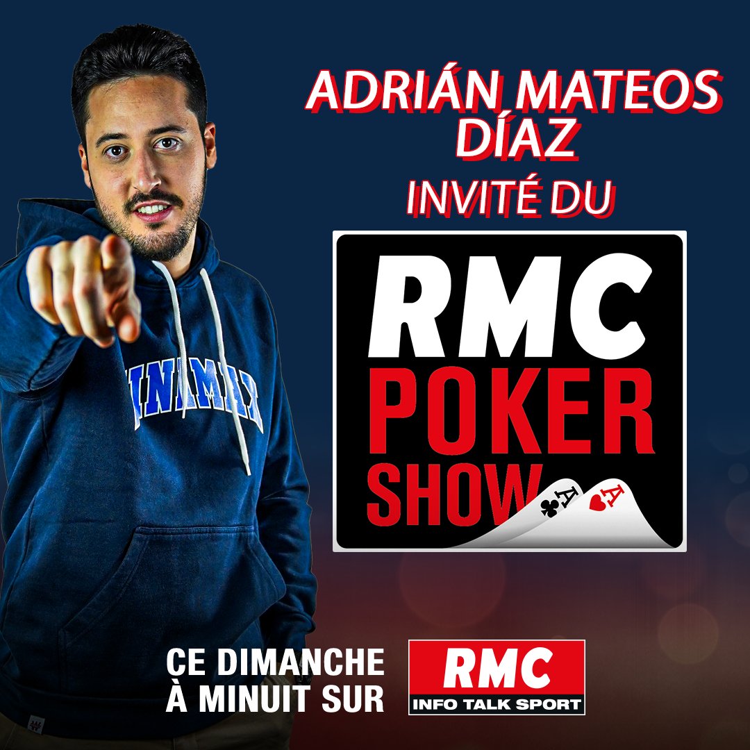 RMCsport's tweet photo. ♠️♦️ Adrián Mateos Díaz, légende espagnole aux 52M$ de gains en carrière, invité exceptionel du RMC Poker Show !

🚨 Ce dimanche, à 00h, sur @RMCInfo. https://t.co/QwlDKqIYFi