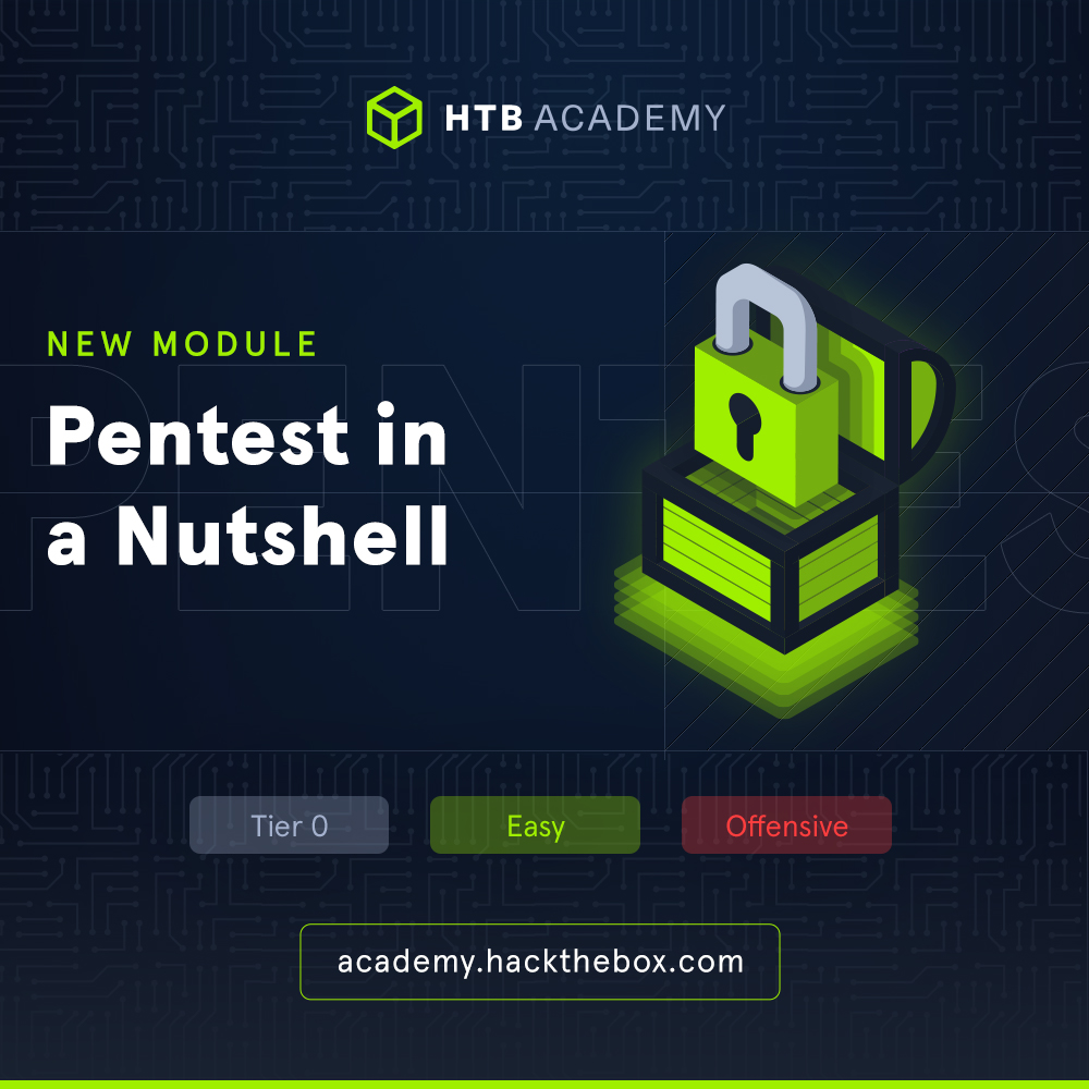 hackthebox_eu's tweet image. Pentesting 101 📚 
Do you want to gain the fundamental skills to conduct a #penetrationtesting engagement but don&apos;t know where to start? This free Module is the answer for all the beginners out there! Explore practical techniques for finding #vulnerabilities and exploiting them…
