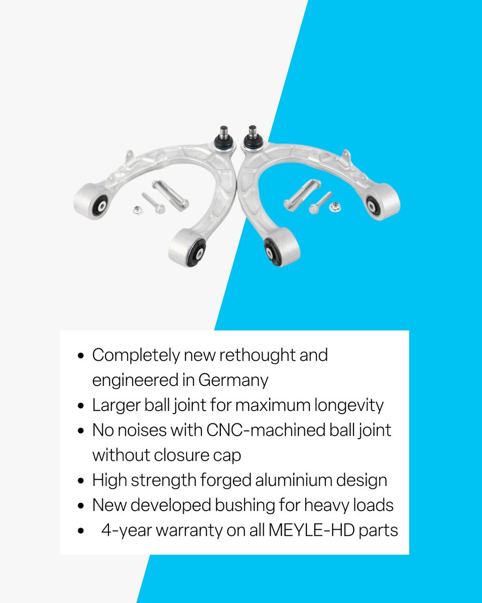 evannex_com's tweet image. You need this Meyle&apos;s HD Control Arm Set. It improves joint integrity and addresses common issues like squeaking and rattling noises. Now your driving experience is smoother than ever. 

Shop here - ow.ly/MeAl50V8CPr 

#Tesla #TeslaModification #TeslaUpgrade #MeyleHD