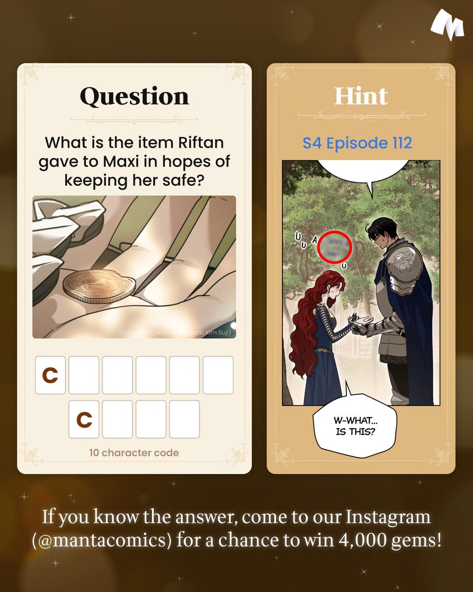 UOT S4 Finale Event: Special Social Giveaway is happening now on Instagram (@mantacomics)!

🎉: bit.ly/4iM75A3

Come join us for a chance to win 4,000 gems! 💎

#Mantacomics #UndertheOakTree