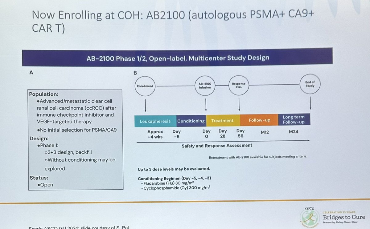 𝐂𝐡𝐚𝐧𝐝𝐥𝐞𝐫 𝐏𝐚𝐫𝐤 𝐌𝐃 𝐅𝐀𝐂𝐏 (@cparkmd) on Twitter photo ⭐️Tour de force CAR-T cell for renal cell cancer presentation by Dr. Tanya Dorff <a href="/cityofhope/">City of Hope</a> . These studies are currently open for clinical trial enrollment. Preliminary studies look very promising. <a href="/TDorffOnc/">Tanya Dorff</a>
#MatosGU25 <a href="/PGrivasMDPhD/">Petros Grivas</a> <a href="/montypal/">Sumanta K. Pal, MD, FASCO</a>
<a href="/ZakhariaYousef/">Yousef Zakharia</a> <a href="/HHammersMD/">Hans Hammers</a> ⭐️Tour de force CAR-T cell for renal cell cancer presentation by Dr. Tanya Dorff <a href="/cityofhope/">City of Hope</a> . These studies are currently open for clinical trial enrollment. Preliminary studies look very promising. <a href="/TDorffOnc/">Tanya Dorff</a>
#MatosGU25 <a href="/PGrivasMDPhD/">Petros Grivas</a> <a href="/montypal/">Sumanta K. Pal, MD, FASCO</a>
<a href="/ZakhariaYousef/">Yousef Zakharia</a> <a href="/HHammersMD/">Hans Hammers</a>