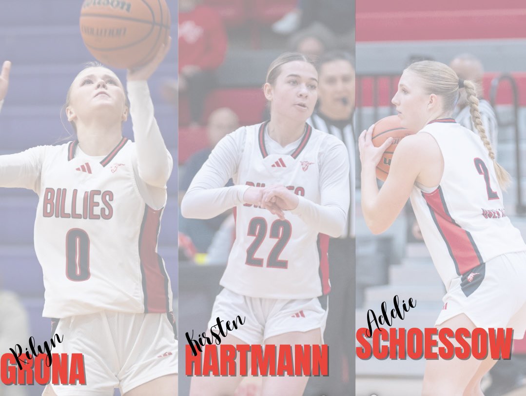 LadyBillieBball's tweet photo. Congrats to Sr. #22 @kirsten Hartmann for earning a spot on the SA Express News Super Team and Sr. @addie.schoessow & Jr. @rilyn_grona for being named to the SA Express All-Area Team! #respondtogether https://t.co/9HXb9Fpv0f
