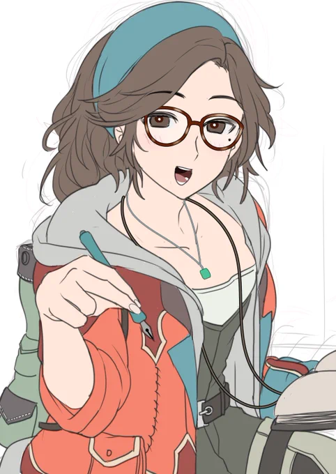 アルマさん座ってる間ずっと双眼鏡で観察してました(ペン…どんなもの使ってるか確認したかったけどわからんかった… 