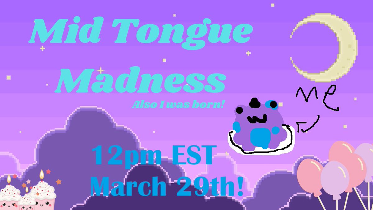 SmoothMikeyMike's tweet photo. Saturday March 29th I'm celebrating my birthday by messing around on a bunch of games! 

All I want is people to post as many mid tongues as possible so that march has the most mid tongue emotes used by far.

12pm EST March 29th!! https://t.co/pmutvUwvOm