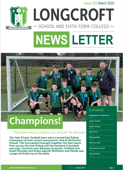 SchoolLongcroft's tweet photo. Follow the link to read our @SchoolLongcroft #newsletter: https://t.co/u659jt02NZ We feature our @eastridingsfa #champions, an exciting collaboration with @BishopBurton, @LongcroftFOLS @Tesco fundraising, our Active Travel Ambassadors and much more! @TeamModeshift @Maccaj10 https://t.co/9CH9F6HcId